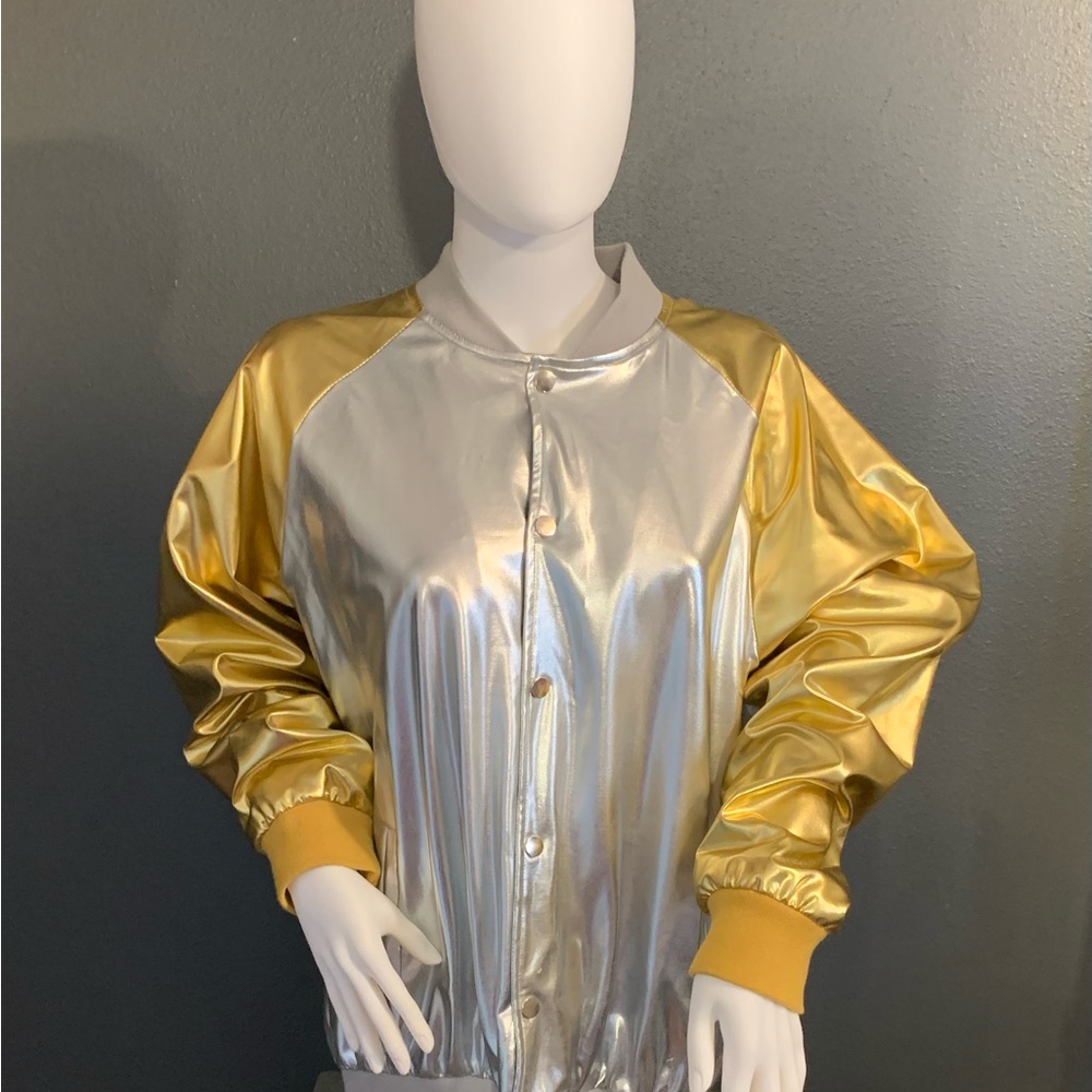 Jogal Style Metallic Silver and Gold Women's Jacket - Picture 1 of 6